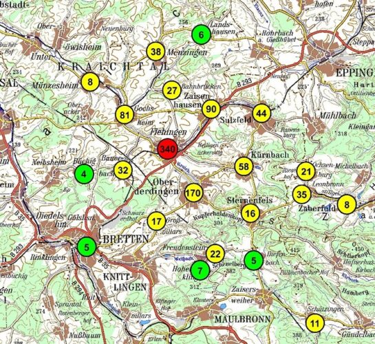 2.1d2h-Number of cattle trading activities of Jews from Flehingen, 1850-1858